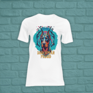 “Doberman Proud” tee design + product mockup
